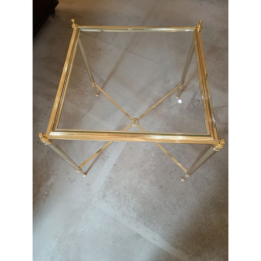 Beistelltisch aus Bronze und Glas von Jansen, 1970