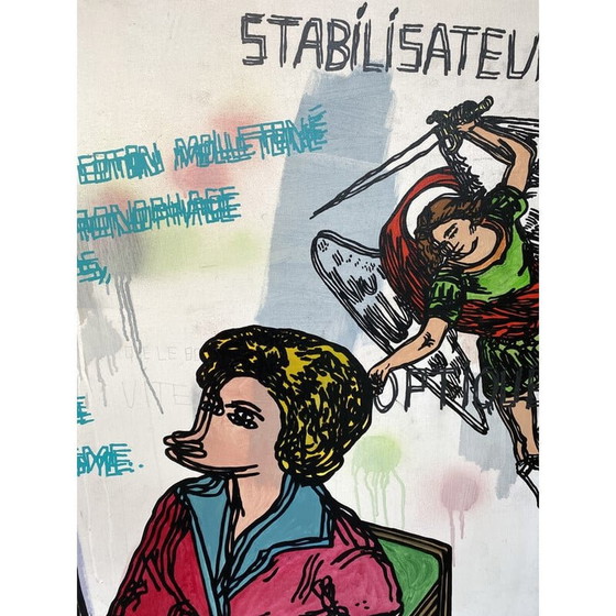 Image 1 of Vintage Acryl auf Leinwand von Jo Brouillon, 2008