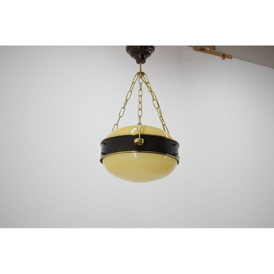 Image 1 of Paar alte Messing- und Glasaufhängungen, Tschechoslowakei 1950