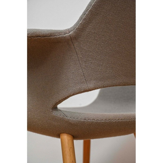 Image 1 of 6 Stühle aus Eiche und grauem Hallingdal-Stoff von Charles Eames und Eero Saarinen für Vitra, 1940er Jahre