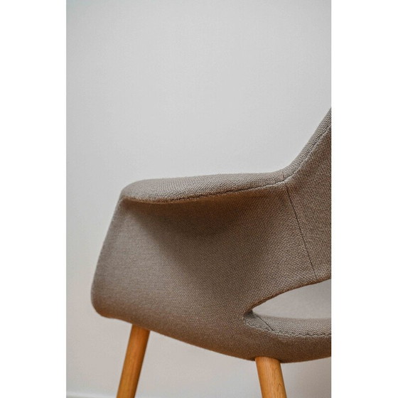 Image 1 of 6 Stühle aus Eiche und grauem Hallingdal-Stoff von Charles Eames und Eero Saarinen für Vitra, 1940er Jahre