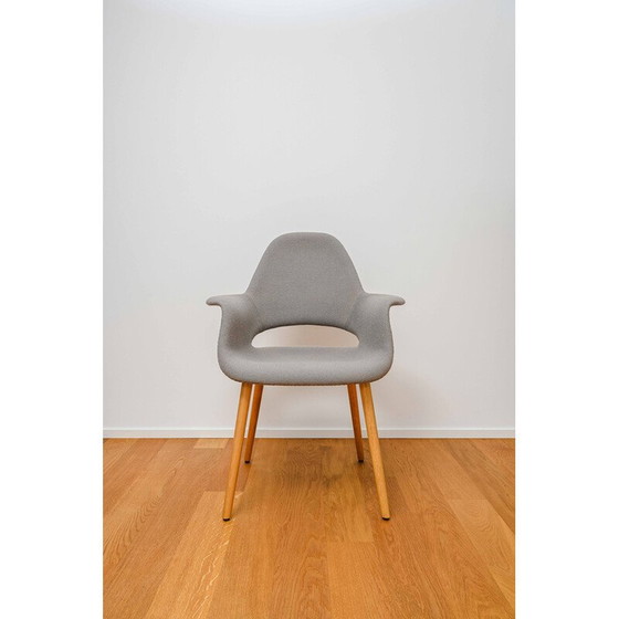 Image 1 of 6 Stühle aus Eiche und grauem Hallingdal-Stoff von Charles Eames und Eero Saarinen für Vitra, 1940er Jahre