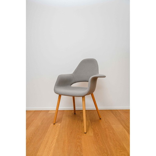 6 Stühle aus Eiche und grauem Hallingdal-Stoff von Charles Eames und Eero Saarinen für Vitra, 1940er Jahre