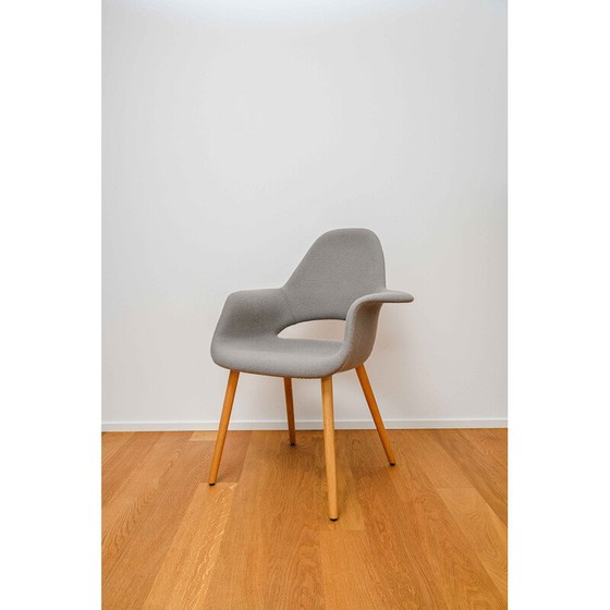 Image 1 of 6 Stühle aus Eiche und grauem Hallingdal-Stoff von Charles Eames und Eero Saarinen für Vitra, 1940er Jahre