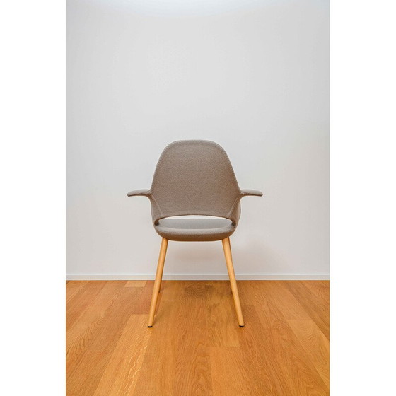 Image 1 of 6 Stühle aus Eiche und grauem Hallingdal-Stoff von Charles Eames und Eero Saarinen für Vitra, 1940er Jahre