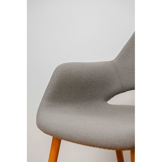 Image 1 of 6 Stühle aus Eiche und grauem Hallingdal-Stoff von Charles Eames und Eero Saarinen für Vitra, 1940er Jahre