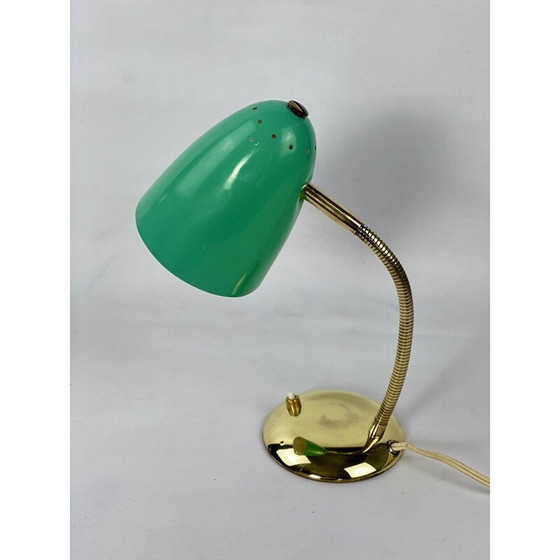 Image 1 of Grüne Cocotte-Tischlampe aus Messing, 1950