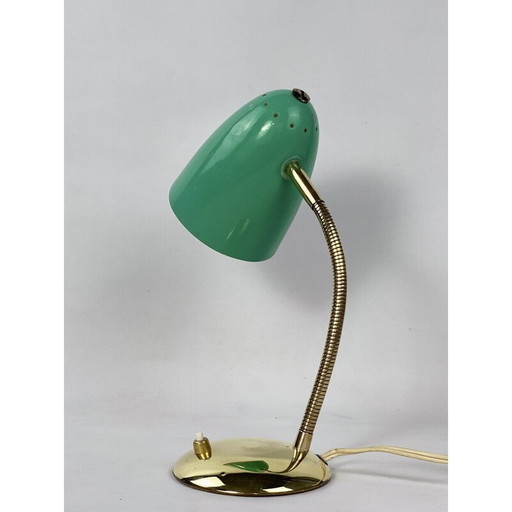 Grüne Cocotte-Tischlampe aus Messing, 1950