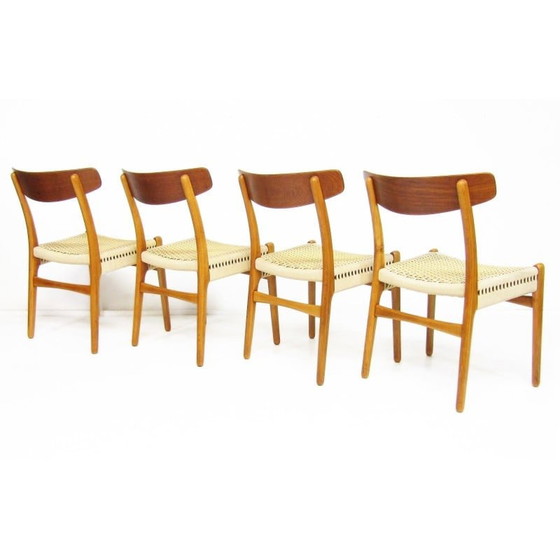 Image 1 of Satz von 4 alten Ch-23 Stühlen von Hans Wegner für Carl Hansen, 1950er Jahre