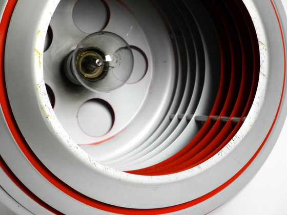 Image 1 of Schöne Original 1960S Sphärische Space Age Deckenlampe mit Lamellen aus schwerem Metall