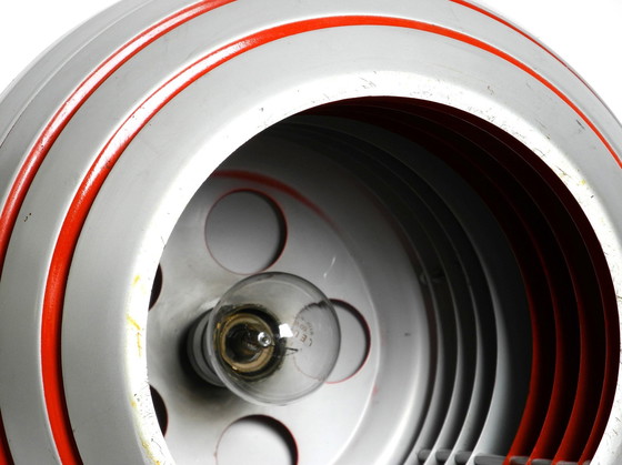 Image 1 of Schöne Original 1960S Sphärische Space Age Deckenlampe mit Lamellen aus schwerem Metall