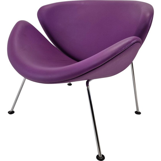 Image 1 of Vintage "Orange Slice" Stuhl aus Chromstahl und Leder von Pierre Paulin für Artifort, 1980