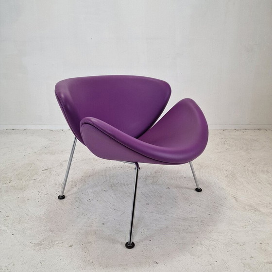 Image 1 of Vintage "Orange Slice" Stuhl aus Chromstahl und Leder von Pierre Paulin für Artifort, 1980