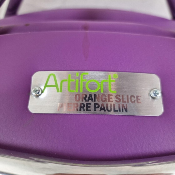 Image 1 of Vintage "Orange Slice" Stuhl aus Chromstahl und Leder von Pierre Paulin für Artifort, 1980