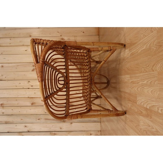 Image 1 of Klassische Chaiselongue aus Bambus und Rattan, Italien 1970