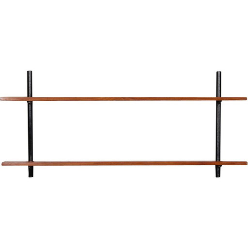 Vintage-Regal aus Holz und Metall, 2 Etagen, 1960