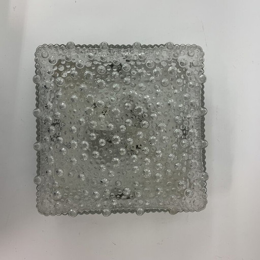 Vintage-Deckenleuchte aus Blasenglas von Helena Tynell, 1970