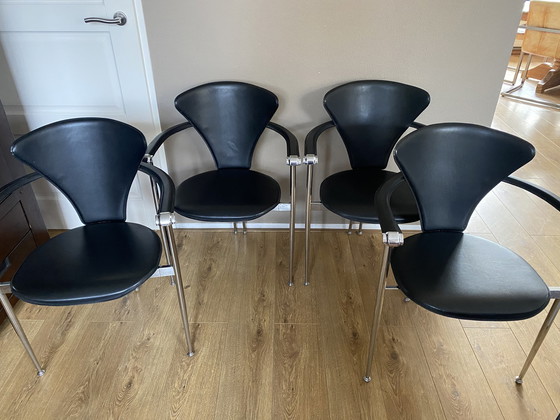 Image 1 of 4x Vintage Arrben Stiletto Stühle