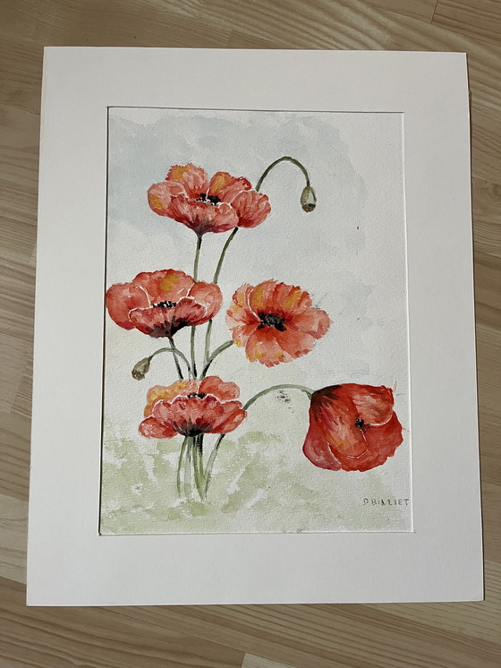 Image 1 of Aquarell Mohnblumen