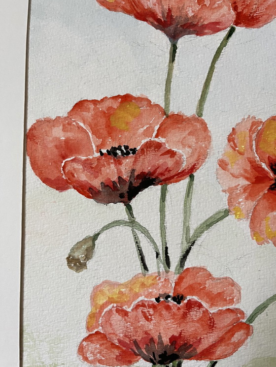 Image 1 of Aquarell Mohnblumen