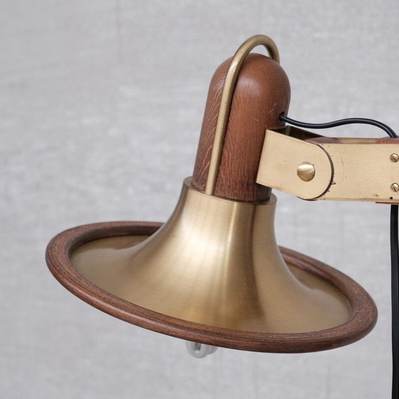 Image 1 of Vintage Stehlampe aus Messing und Teakholz, Frankreich 1970