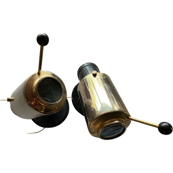 Image 1 of Paar Vintage-Metallleuchten von Lita, 1950