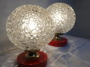 2 Nachttischlampen Kugellampe Bubble glas Space age