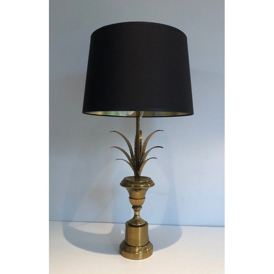 Image 1 of Palmen-Tischlampe aus Messing, Frankreich 1970