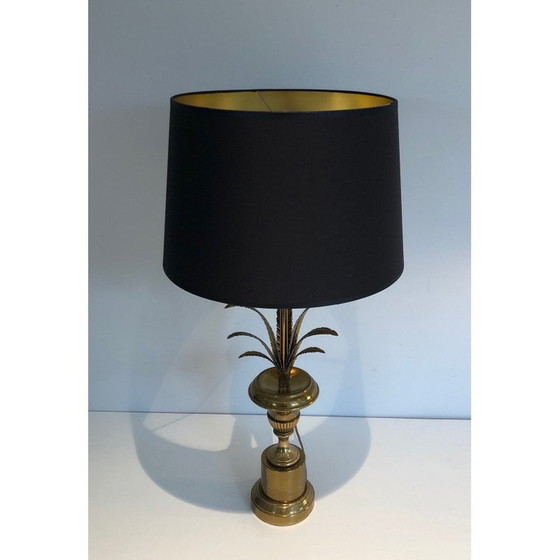 Image 1 of Palmen-Tischlampe aus Messing, Frankreich 1970