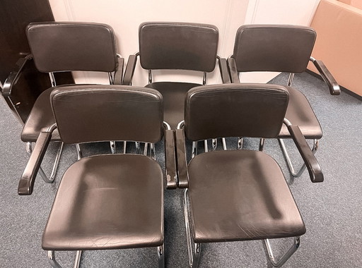 Thonet S64 PV Freischwinger Stuhl Leder