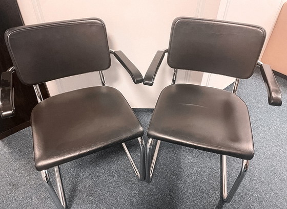 Image 1 of Thonet S64 PV Freischwinger Stuhl Leder