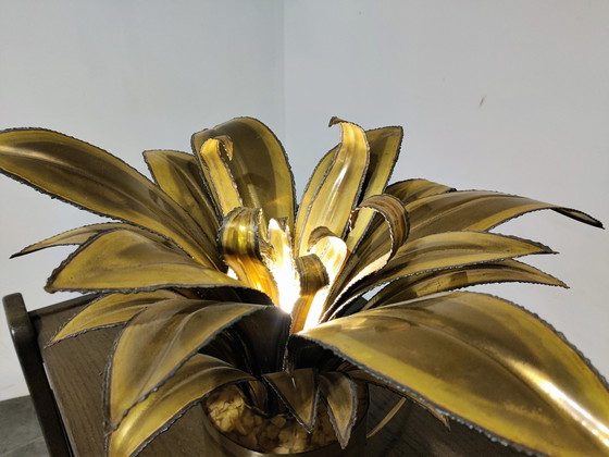 Image 1 of Blumen-Tischlampe von Maison Jansen, 1970er Jahre