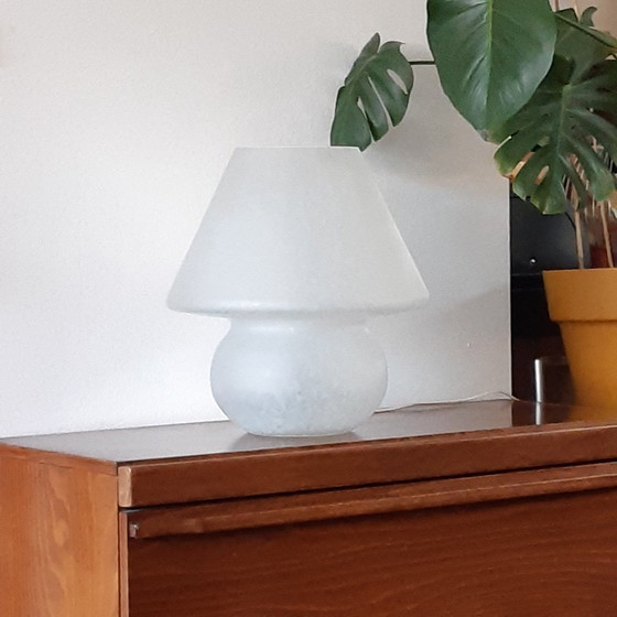 Image 1 of Space Age Design Pilz Glas Tischlampe,70S