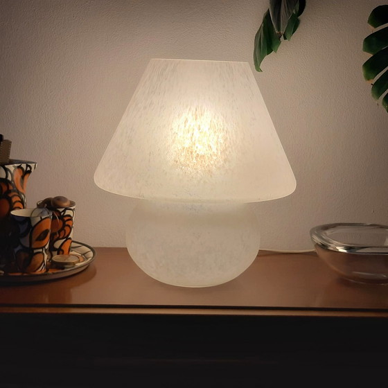 Image 1 of Space Age Design Pilz Glas Tischlampe,70S