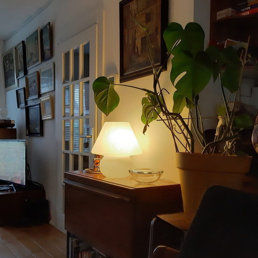 Space Age Design Pilz Glas Tischlampe,70S