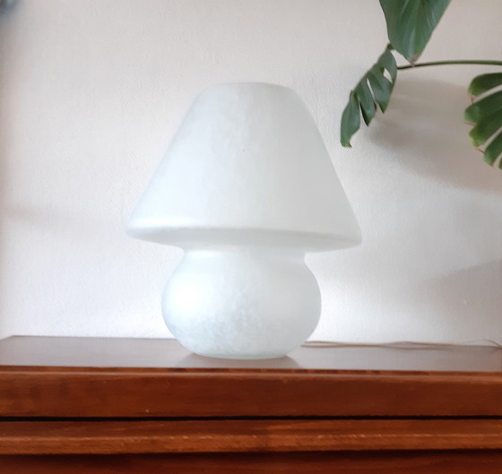 Image 1 of Space Age Design Pilz Glas Tischlampe,70S