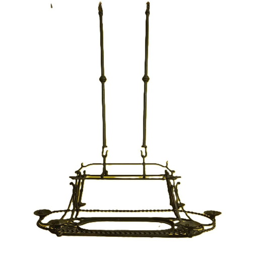 Schmiedeeiserner 6-Licht-Kronleuchter, um 1950