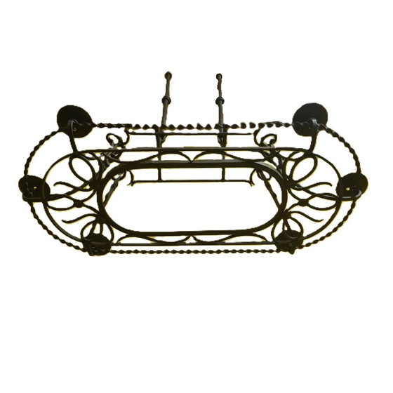 Image 1 of Schmiedeeiserner 6-Licht-Kronleuchter, um 1950