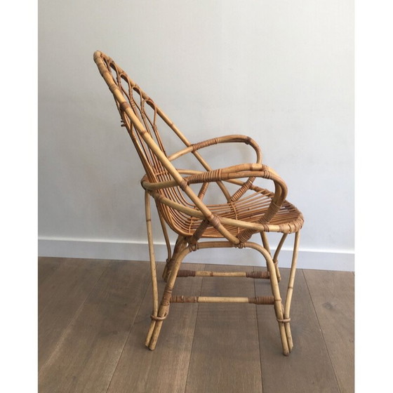 Image 1 of Paar Vintage-Rattansessel, Eiform, 1950