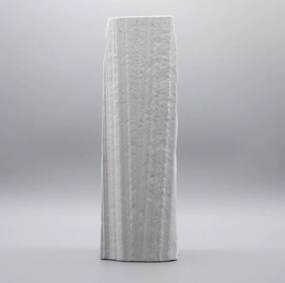 Image 1 of H33Cm Brutalistische Vase Martin Freyer Rosenthal Studio-Line Biskuit Porzellan Relief