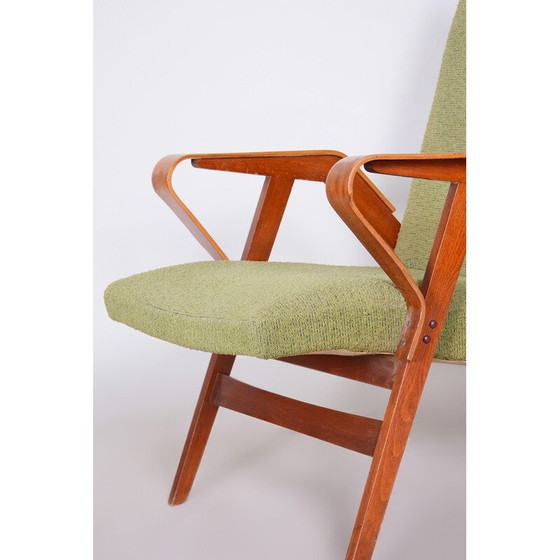 Image 1 of Mid Century Sessel aus Buchenholz und Stoff von Tatra, Tschechische Republik 1950er Jahre