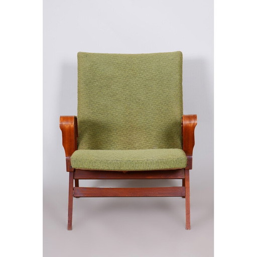 Mid Century Sessel aus Buchenholz und Stoff von Tatra, Tschechische Republik 1950er Jahre
