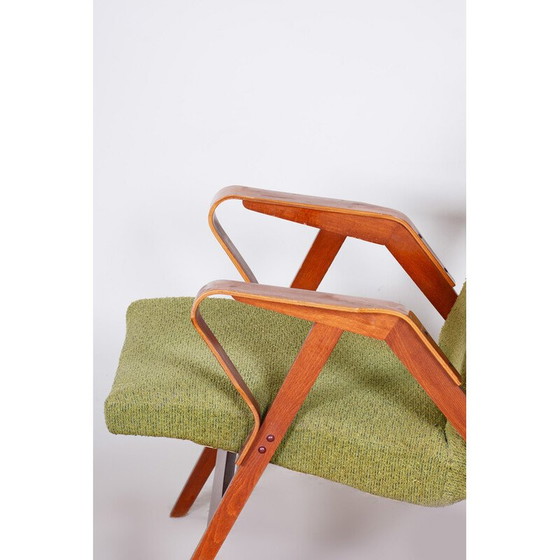 Image 1 of Mid Century Sessel aus Buchenholz und Stoff von Tatra, Tschechische Republik 1950er Jahre