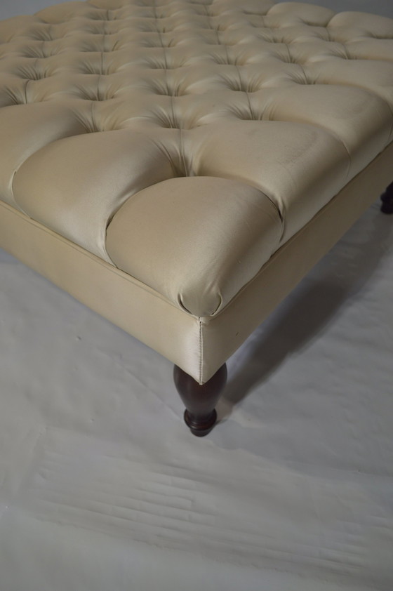 Image 1 of Beige Satin Pouf