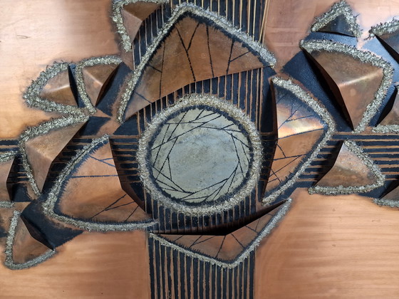 Image 1 of Brutalistische Wandskulptur