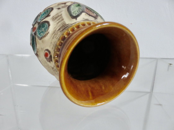 Image 1 of Keramikvase West Germany Mit Blumenmuster, 60er Jahre