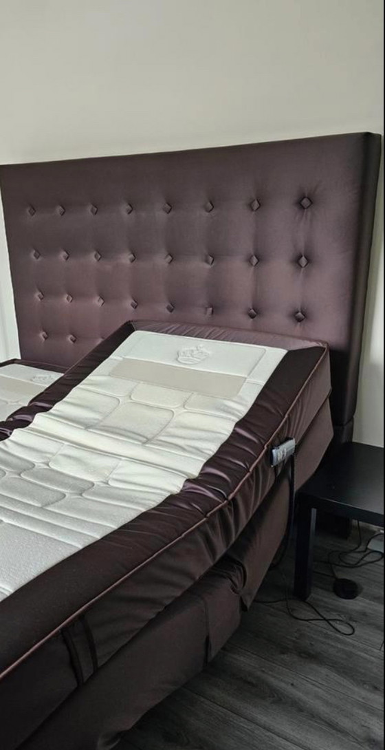 Image 1 of Auping Kiruna Brown Velvet Luxuriöser vollelektrischer Boxspring