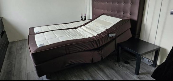 Image 1 of Auping Kiruna Brown Velvet Luxuriöser vollelektrischer Boxspring