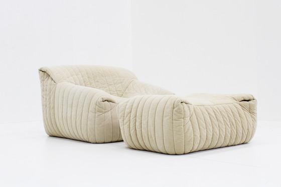 Image 1 of Beige Cinna Sandra Sessel und Fußhocker Ligne Roset