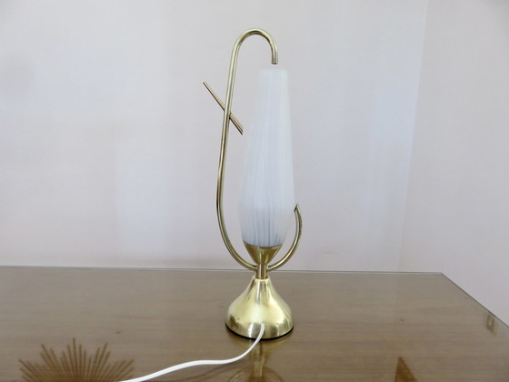 Image 1 of Lampe Haus Arlus Aus Glas Und Messing 50er 60er Jahre